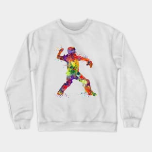 Girl Baseball Catcher Watercolor Softball Gift Crewneck Sweatshirt